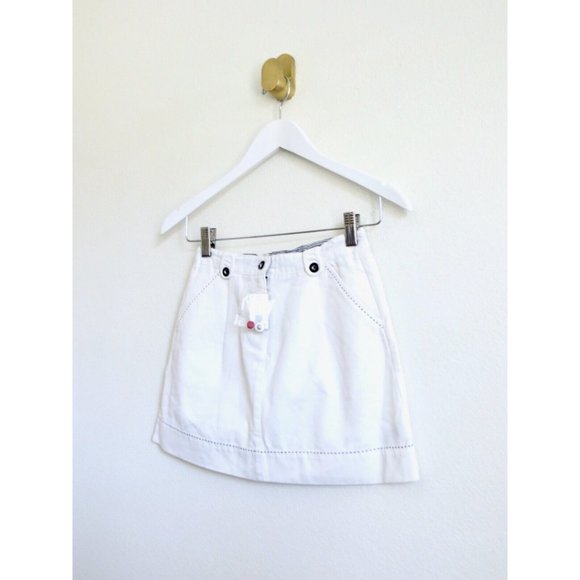 NEW! Jacadi Paris Denim Mini Skirt White Girls SZ 10 - Picture 2 of 7